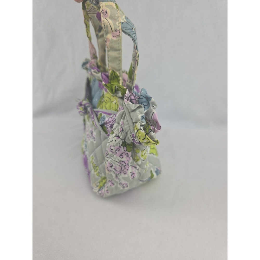 Vera Bradley Little Princess Retired Watercolor Gray Purple Floral Small Handbag - Picture 2 of 6